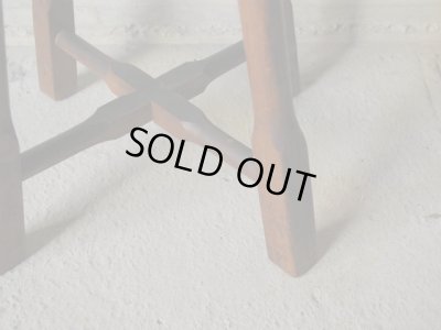 画像10: アンティーク 丸椅子 木製スツール