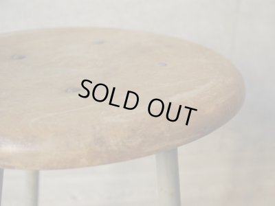 画像7: ヴィンテージ 古い鉄脚のスツール 丸椅子