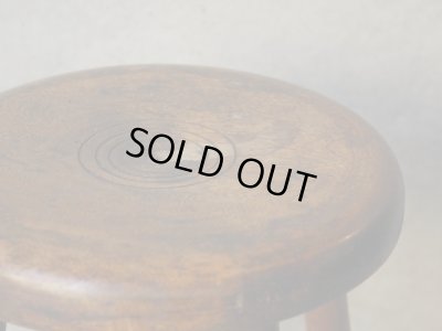 画像6: アンティーク 丸椅子 木製スツール