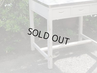 画像2: ヴィンテージ 白ペイントのキッチンテーブル 作業台