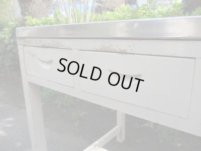 画像5: ヴィンテージ 白ペイントのキッチンテーブル 作業台