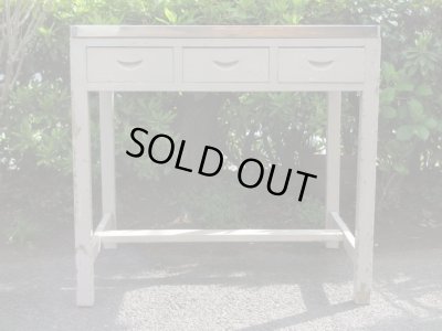 画像3: ヴィンテージ 白ペイントのキッチンテーブル 作業台