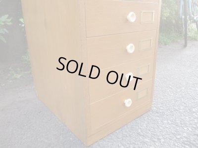 画像8: ヴィンテージ 木味の10杯引出し A4書類棚（１）