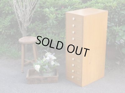 画像15: ヴィンテージ 木味の10杯引出し A4書類棚（２）