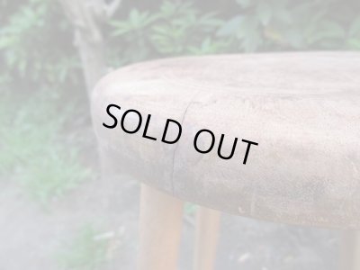 画像7: アンティーク 木製スツール 丸椅子