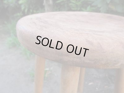 画像6: アンティーク 木製スツール 丸椅子