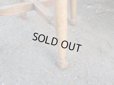 画像8: アンティーク 木製スツール 丸椅子