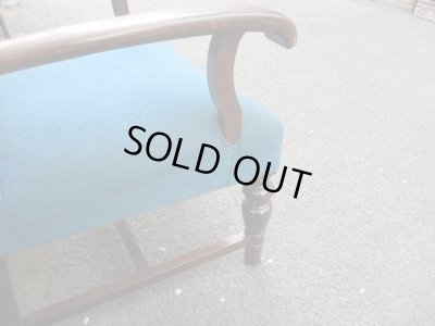 画像12: アンティーク ブルーの一人掛けソファ アームチェア