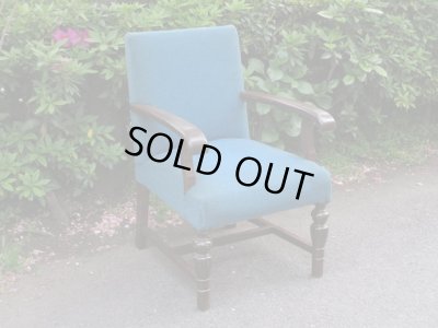 画像2: アンティーク ブルーの一人掛けソファ アームチェア（２）