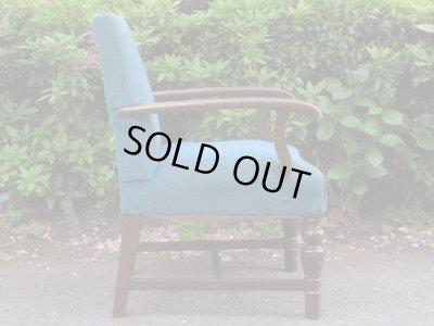 画像5: アンティーク ブルーの一人掛けソファ アームチェア