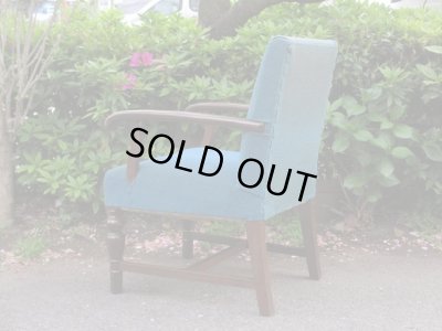 画像3: アンティーク ブルーの一人掛けソファ アームチェア