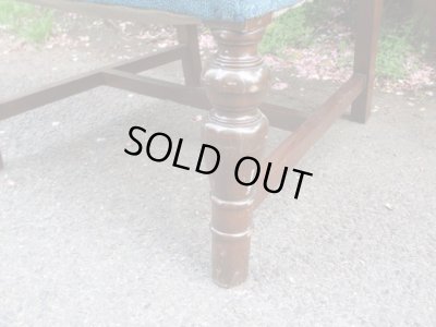 画像14: アンティーク ブルーの一人掛けソファ アームチェア（２）