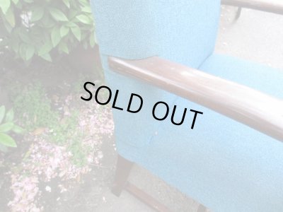 画像12: アンティーク ブルーの一人掛けソファ アームチェア（２）