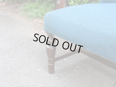 画像9: アンティーク ブルーの一人掛けソファ アームチェア（２）