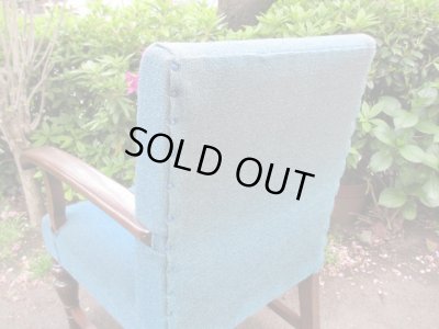 画像6: アンティーク ブルーの一人掛けソファ アームチェア（２）