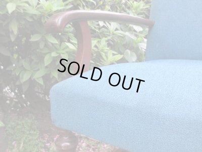 画像11: アンティーク ブルーの一人掛けソファ アームチェア