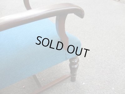 画像13: アンティーク ブルーの一人掛けソファ アームチェア（２）