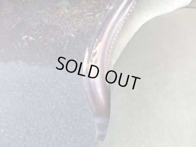 画像10: アンティーク シングルソファ モスグリーン ロココ調 一人掛け (2)