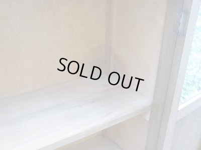 画像14: ヴィンテージ 木味良いガラス本箱 キャビネット 楢材