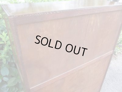 画像17: ヴィンテージ 木味良いガラス本箱 キャビネット 楢材