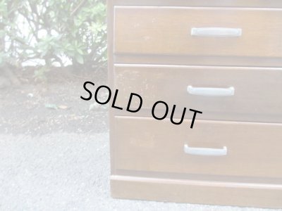 画像11: アンティーク 深い木味の7杯引出し ドロワー A4