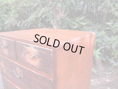 画像6: アンティーク　深い木味の5杯小引出し