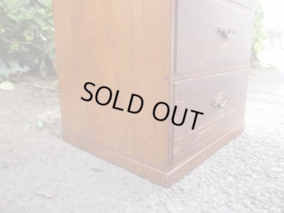 画像9: アンティーク　深い木味の5杯小引出し