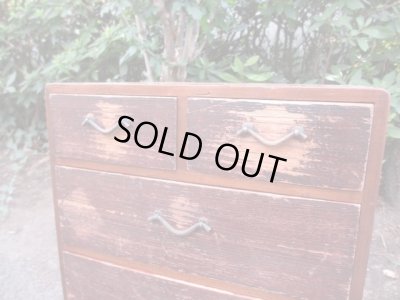 画像5: アンティーク　深い木味の5杯小引出し