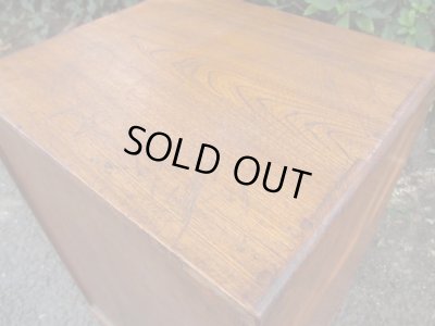 画像10: アンティーク　深い木味の5杯小引出し