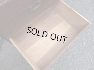 画像12: アンティーク 深い木味の3杯引出し ドロワー