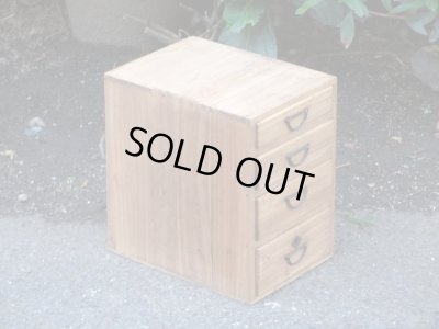 画像2: アンティーク 桐材の4杯小引出し