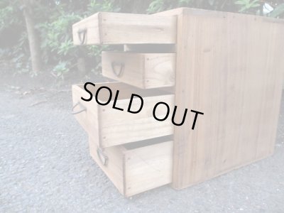 画像9: アンティーク 桐材の4杯小引出し