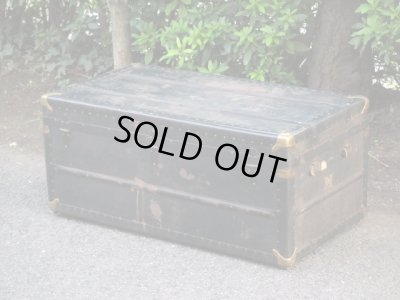 画像3: アンティーク 深緑の大型トランク