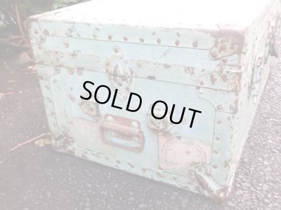 画像11: アンティーク アメリカ製のメタルトランク