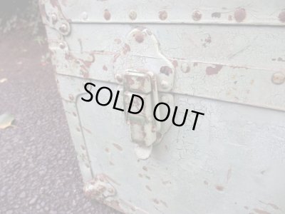 画像13: アンティーク アメリカ製のメタルトランク