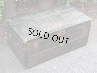 画像2: アンティーク 深緑の大型トランク