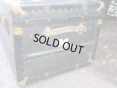 画像6: アンティーク 深緑の大型トランク