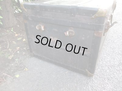 画像7: アンティーク 深緑の大型トランク