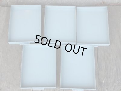 画像10: ヴィンテージ ブルーグレーのメタル製 5杯小引出し ドロワー A4