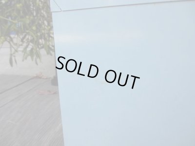 画像8: ヴィンテージ ブルーグレーのメタル製 5杯小引出し ドロワー A4