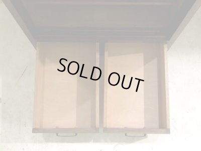 画像10: アンティーク ダイヤガラスのガラス戸棚 食器棚