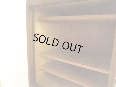 画像8: アンティーク ダイヤガラスのガラス戸棚 食器棚