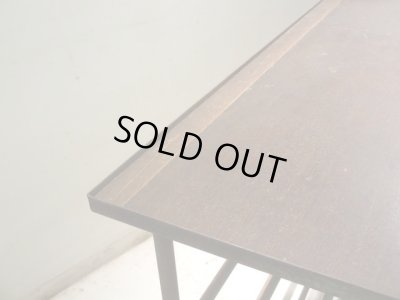 画像10: アンティーク 深い木味の天板 鉄脚テーブル 陳列台