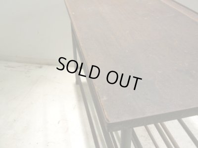 画像8: アンティーク 深い木味の天板 鉄脚テーブル 陳列台