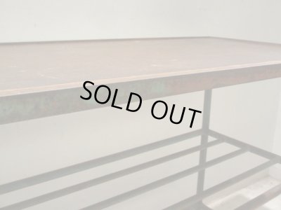 画像7: アンティーク 深い木味の天板 鉄脚テーブル 陳列台