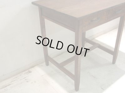 画像3: アンティーク 深い木味の平机