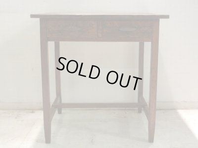 画像5: アンティーク 深い木味の平机