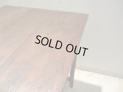 画像10: アンティーク 深い木味の平机