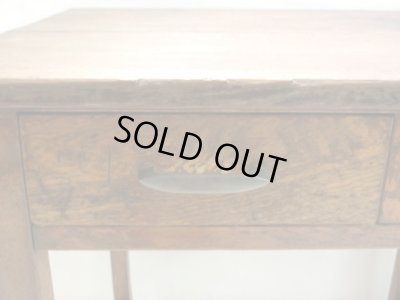 画像8: アンティーク 深い木味の平机