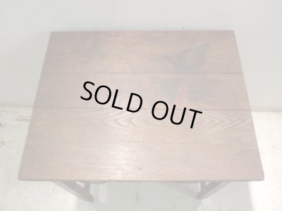 画像6: アンティーク 深い木味の平机